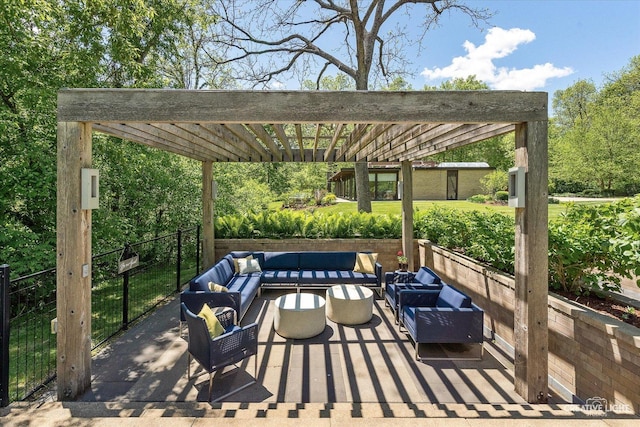 5N477 Curling Pond Rd, Wayne, IL 60184 - view of patio / terrace with outdoor lounge area and a pergola