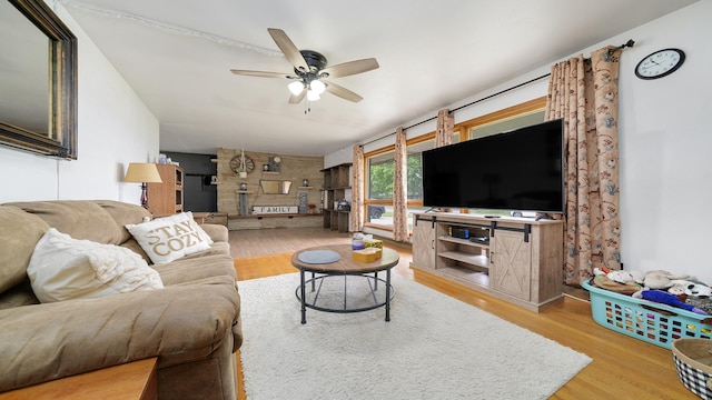 113 Maple Ave, Mount Morris, IL 61054 - living area with ceiling fan and wood finished floors