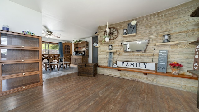 113 Maple Ave, Mount Morris, IL 61054 - living room with a ceiling fan and wood finished floors