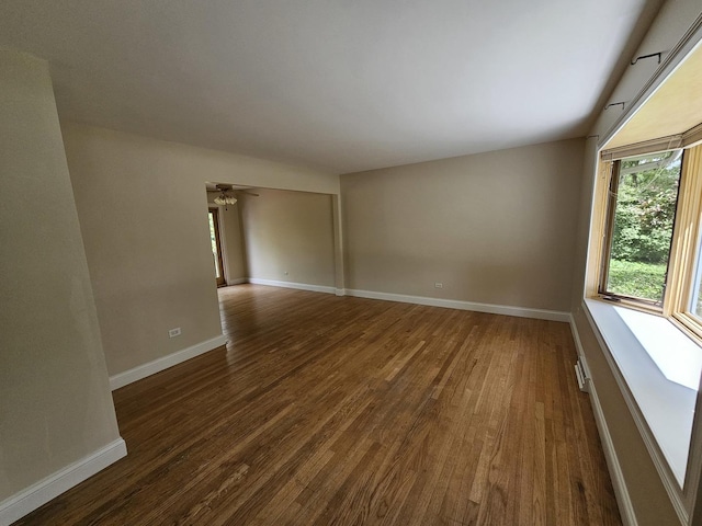 5S426 Columbia St, Naperville, IL 60563 - unfurnished room with wood finished floors, baseboards, and a ceiling fan