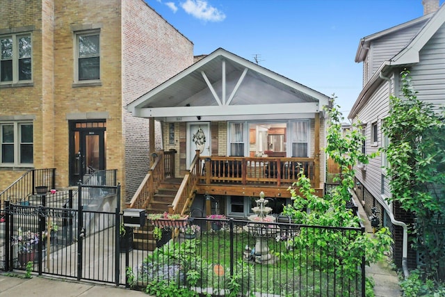 5642 W Dakin St, Chicago, IL 60634 - view of front facade with stairway and brick siding