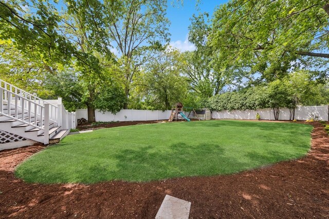 16 Tuttle Ave, Clarendon Hills, IL 60514 - view of yard featuring a playground and stairway