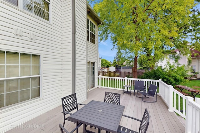 1719 Westbridge Ct, Hoffman Estates, IL 60194 - wooden terrace with outdoor dining area