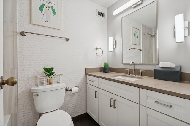480 N Mcclurg Ct Unit 807, Chicago, IL 60611 - bathroom featuring vanity, toilet, and tile patterned floors