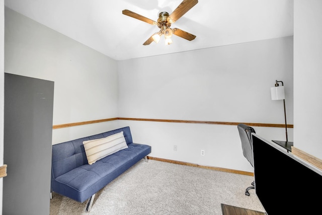 1048 Somonauk St, Sycamore, IL 60178 - carpeted office space with ceiling fan and baseboards