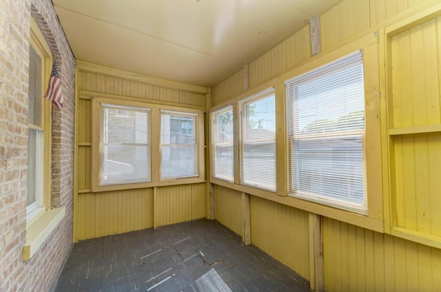 6834 S Rockwell St, Chicago, IL 60629 - unfurnished sunroom featuring brick wall