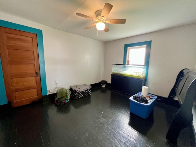 335 N Highway Ave, Deland, IL 61839 - sitting room featuring wood finished floors and a ceiling fan