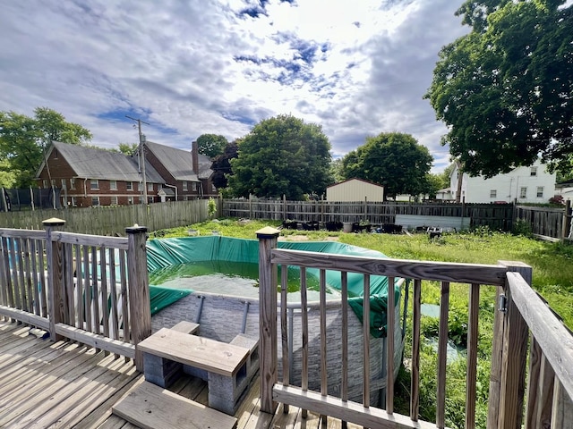 335 N Highway Ave, Deland, IL 61839 - wooden terrace with a fenced backyard