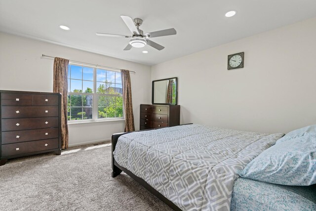 2127 Apple Hill Ln, Buffalo Grove, IL 60089 - carpeted bedroom with recessed lighting, a ceiling fan, and baseboards