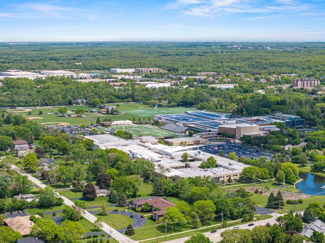 2127 Apple Hill Ln, Buffalo Grove, IL 60089 - drone / aerial view of a large body of water and a heavily wooded area