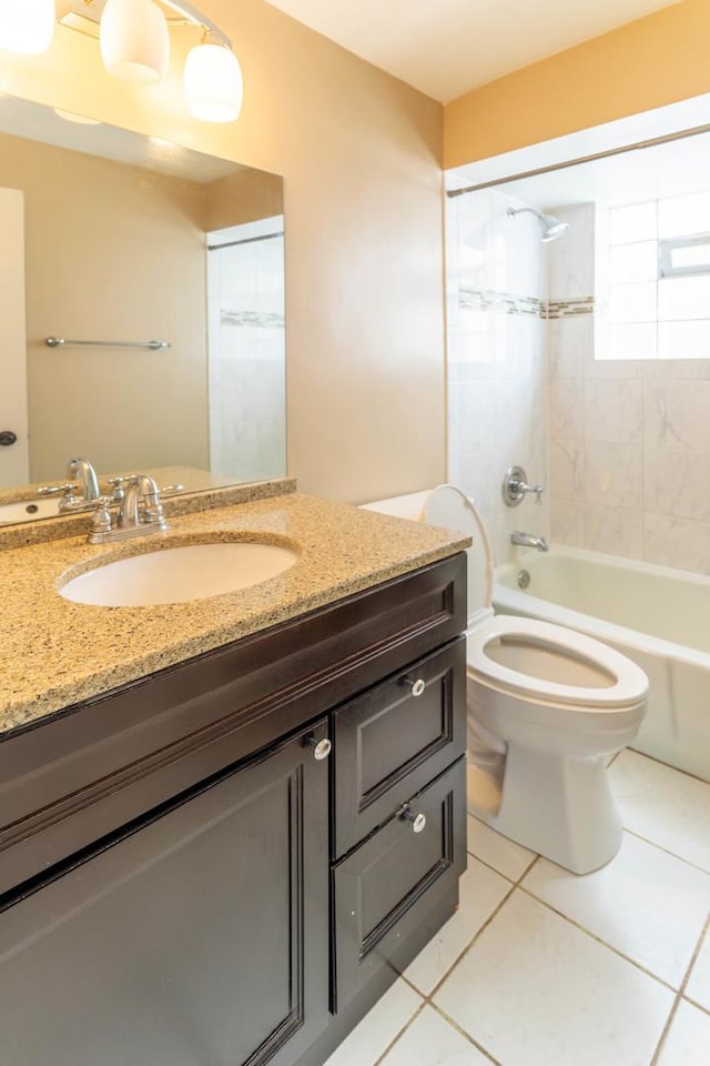 6319 W 64th Pl Unit 1N, Chicago, IL 60638 - full bath featuring tile patterned flooring, vanity, toilet, and shower / bath combination