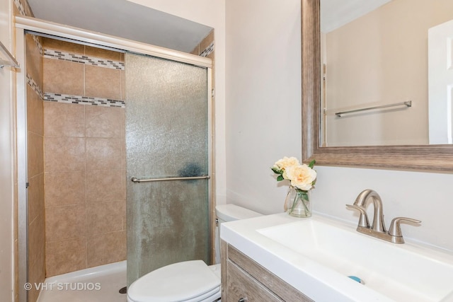 407 Greenfield Rd, Shorewood, IL 60404 - full bathroom with toilet, a stall shower, and vanity