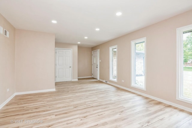 407 Greenfield Rd, Shorewood, IL 60404 - empty room with recessed lighting, baseboards, and light wood-type flooring