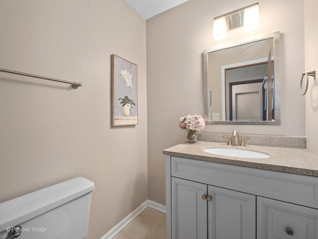 1937 N Coldspring Rd, Arlington Heights, IL 60004 - half bath featuring toilet, vanity, baseboards, and tile patterned flooring
