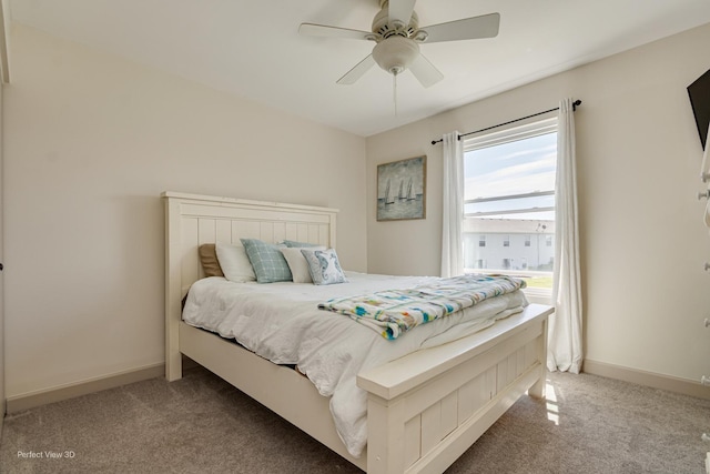 25122 Faraday Rd, Manhattan, IL 60442 - bedroom featuring light colored carpet, ceiling fan, and baseboards