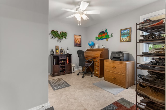 1912 Oak Park Dr, Champaign, IL 61822 - office area with a ceiling fan