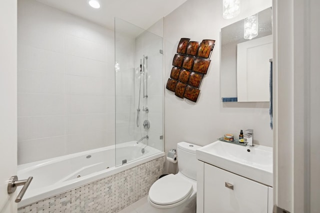 919 N Larrabee St Unit 3N, Chicago, IL 60610 - bathroom with toilet, a combined bath / shower with jetted tub, and vanity