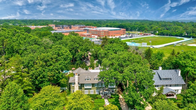 drone / aerial view of a forest