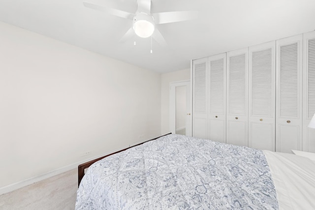 4250 N Marine Dr Unit 1622, Chicago, IL 60613 - carpeted bedroom with a closet, baseboards, and ceiling fan