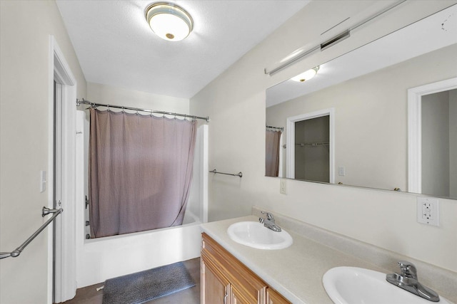 2302 Slade Ln, Mahomet, IL 61853 - full bath with double vanity and shower / bath combo with shower curtain