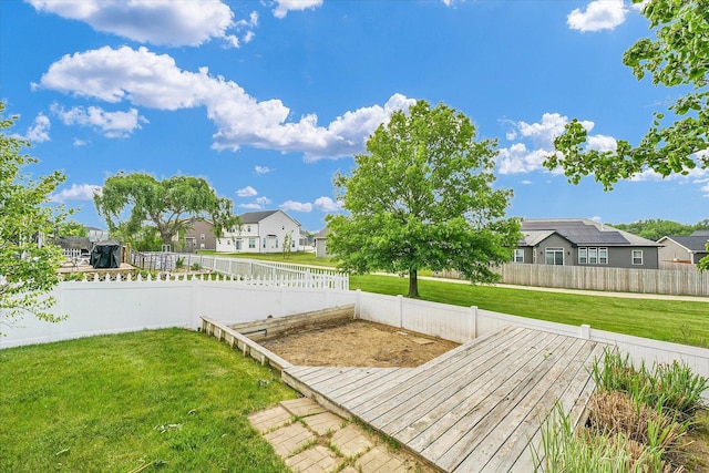 2302 Slade Ln, Mahomet, IL 61853 - fenced backyard with a residential view and a deck
