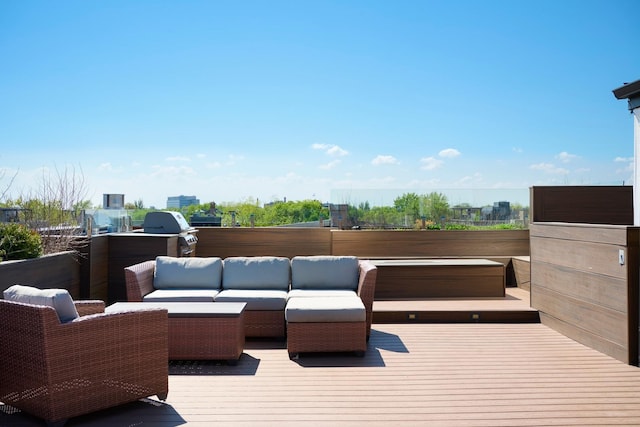 1827 N Larrabee St Unit 4, Chicago, IL 60614 - deck with outdoor lounge area and area for grilling
