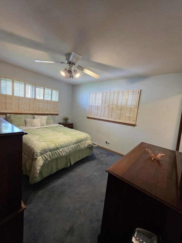 6124 W Berteau Ave, Chicago, IL 60634 - bedroom featuring carpet, baseboards, and ceiling fan