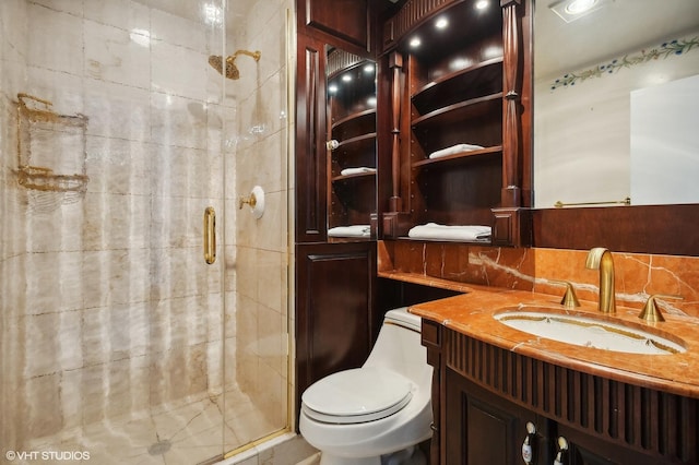 1100 N Lake Shore Dr Unit 33A, Chicago, IL 60611 - full bathroom featuring a stall shower, toilet, and vanity