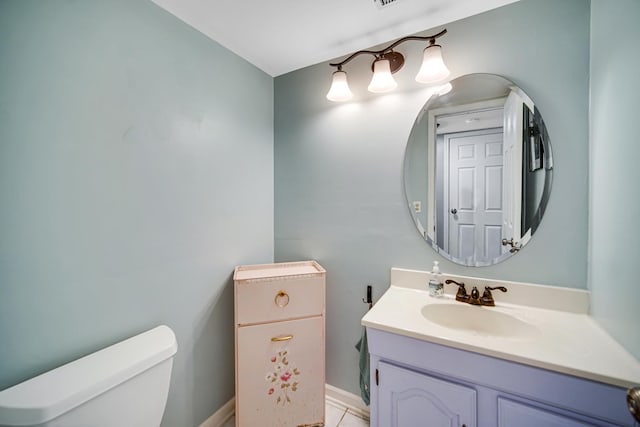 191 Acorn Ln, Bloomingdale, IL 60108 - bathroom featuring toilet, vanity, and baseboards