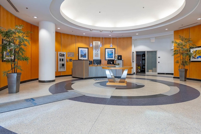 757 N Orleans St Unit 1104, Chicago, IL 60654 - reception area with recessed lighting, a high ceiling, and community basketball court