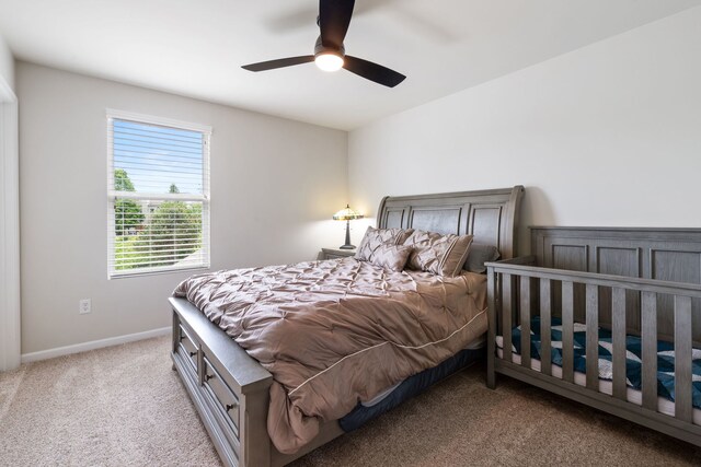 2615 Camden St, Geneva, IL 60134 - bedroom with carpet flooring, baseboards, and ceiling fan