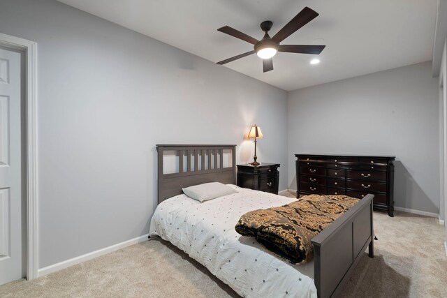 2615 Camden St, Geneva, IL 60134 - carpeted bedroom with baseboards, a ceiling fan, and recessed lighting