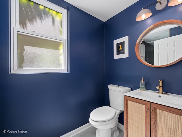 840 N Wood St Unit 2, Chicago, IL 60622 - bathroom featuring vanity, toilet, baseboards, and tile patterned flooring