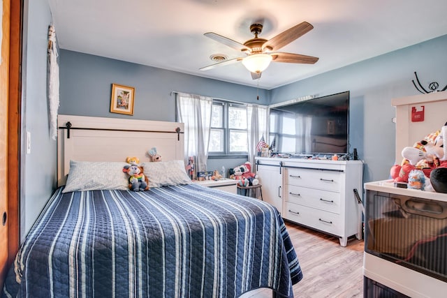 2105 Caton Farm Rd, Crest Hill, IL 60403 - bedroom featuring light wood-style flooring and ceiling fan