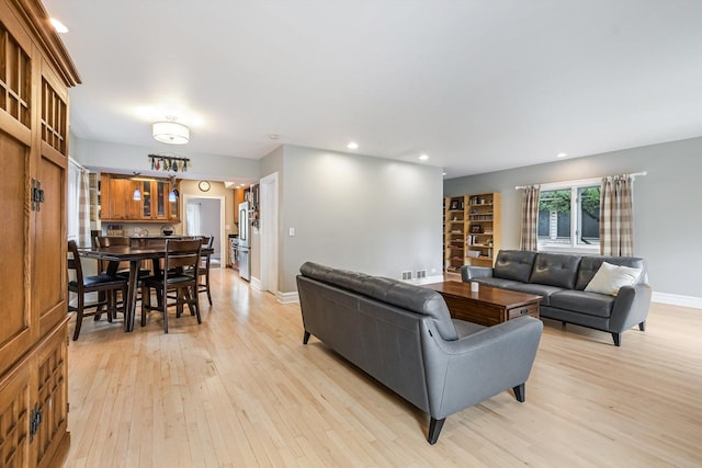 230 N Wisner St, Park Ridge, IL 60068 - living area featuring light wood-type flooring, baseboards, and recessed lighting