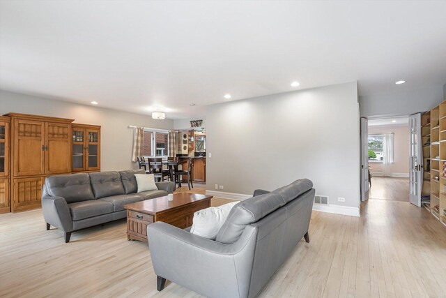 230 N Wisner St, Park Ridge, IL 60068 - living area featuring recessed lighting, light wood-type flooring, and baseboards