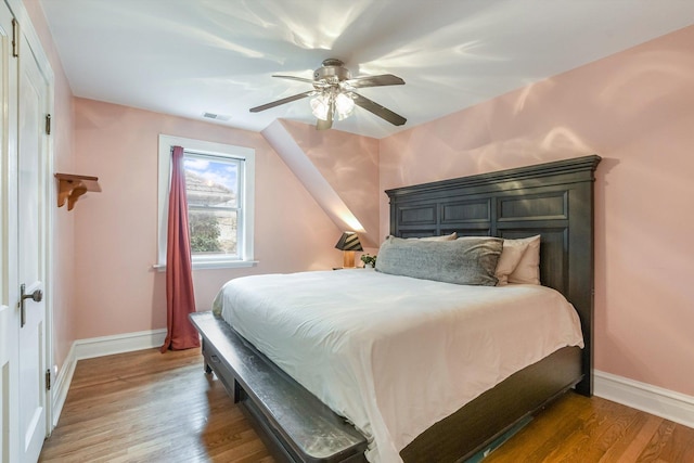 230 N Wisner St, Park Ridge, IL 60068 - bedroom featuring wood finished floors, baseboards, and a ceiling fan