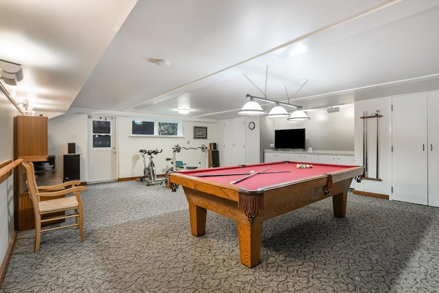 230 N Wisner St, Park Ridge, IL 60068 - recreation room featuring carpet flooring, billiards table, and baseboards