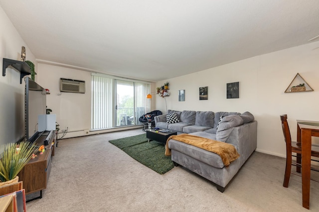 2222 S Stewart Ave Unit 4K, Lombard, IL 60148 - living room with light colored carpet and a wall mounted AC