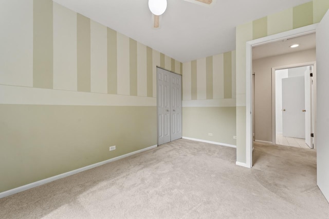 169 S Ellyn Ave, Glen Ellyn, IL 60137 - empty room with carpet, ceiling fan, and recessed lighting
