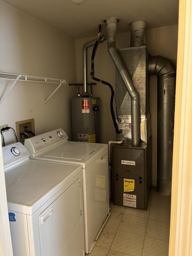 308 Glen Leven Ct Unit 308, Schaumburg, IL 60194 - laundry area featuring gas water heater, separate washer and dryer, and light flooring