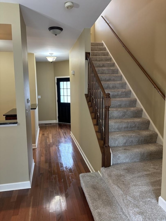 308 Glen Leven Ct Unit 308, Schaumburg, IL 60194 - entrance foyer featuring hardwood / wood-style floors, stairs, and baseboards