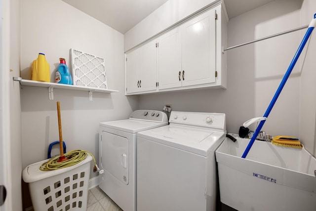 17828 Massachusetts Ct, Orland Park, IL 60467 - laundry room with cabinet space, washing machine and dryer, and baseboards