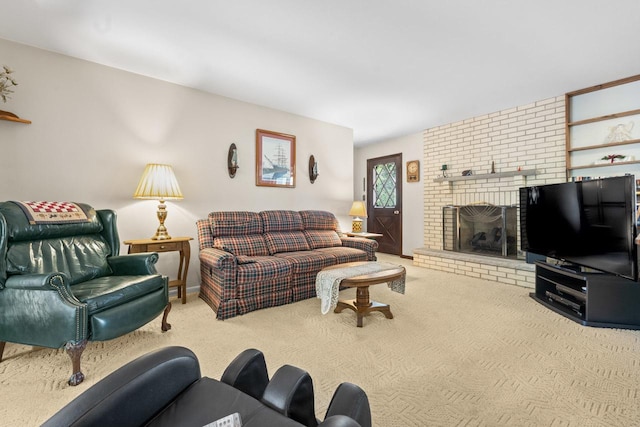 137 N Clark Dr, Palatine, IL 60074 - living room featuring carpet flooring and a fireplace