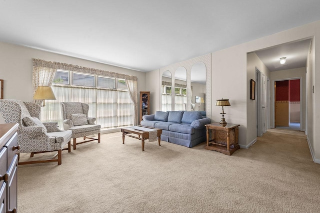137 N Clark Dr, Palatine, IL 60074 - living room featuring healthy amount of natural light, light carpet, and baseboards