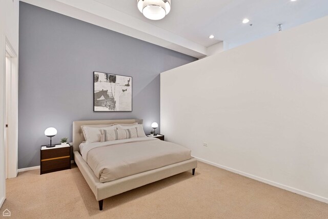 240 E Illinois St Unit 805, Chicago, IL 60611 - bedroom featuring light colored carpet, recessed lighting, and baseboards