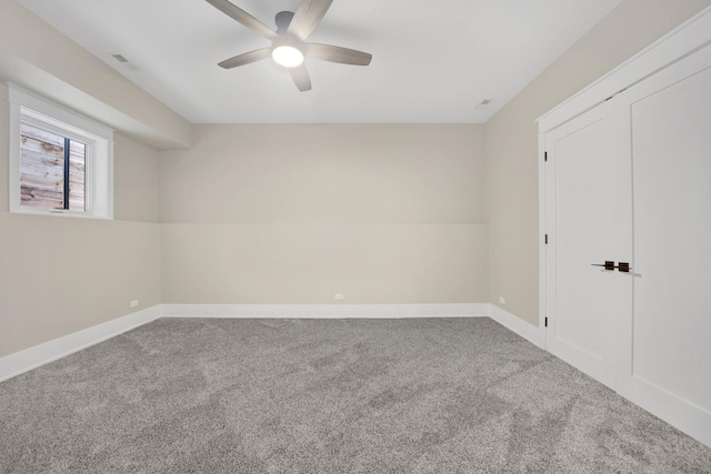 2353 W Ohio St, Chicago, IL 60612 - carpeted empty room with ceiling fan and baseboards