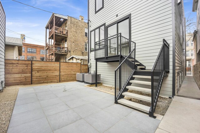 2353 W Ohio St, Chicago, IL 60612 - view of patio / terrace featuring central AC and stairs