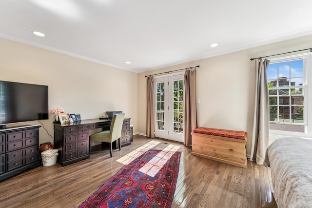 1448 N Mohawk St, Chicago, IL 60610 - office space featuring healthy amount of natural light, hardwood / wood-style flooring, ornamental molding, french doors, and baseboards