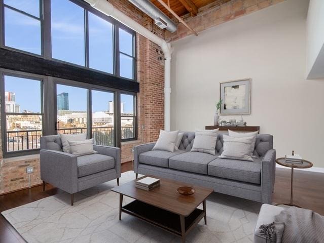 50 E 26th St Unit 406, Chicago, IL 60616 - living room with a towering ceiling and wood finished floors